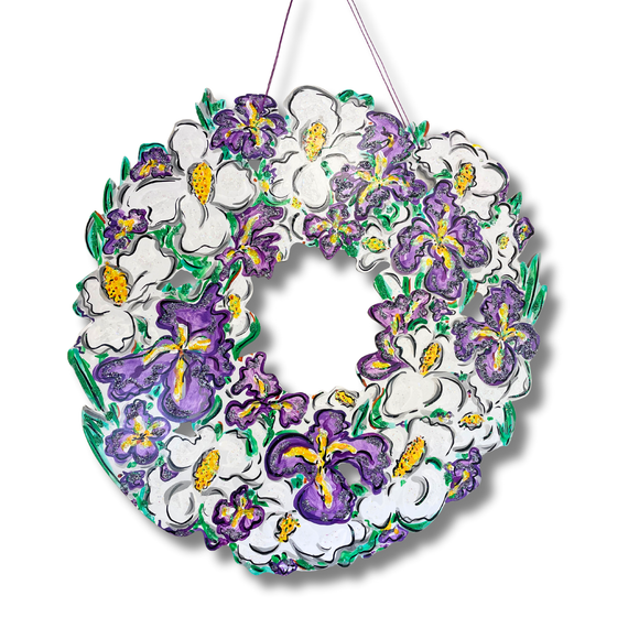 Magnolia and Iris Door Hanger