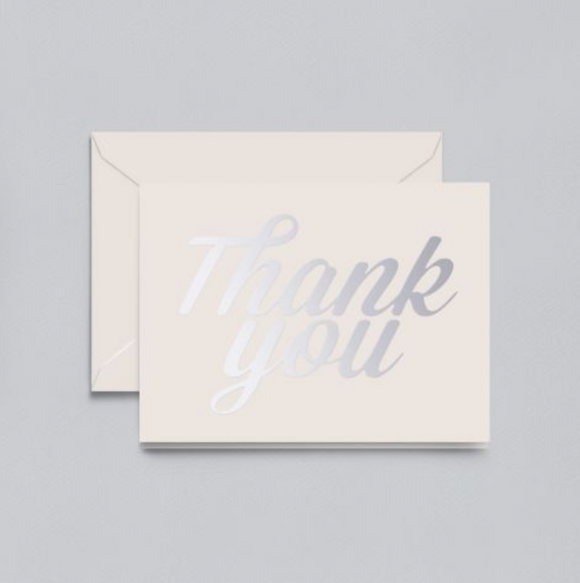 Crane Foil Script Thank You Notes