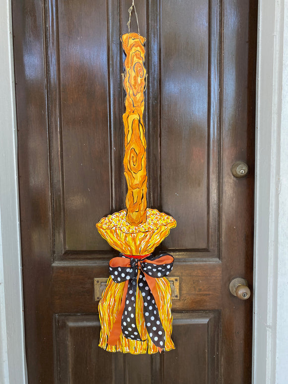 Witch Broom Door Hanger