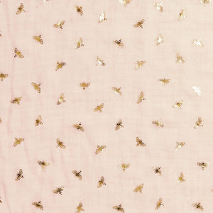 Golden Bee Patterned Scarf