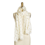 Golden Bee Patterned Scarf