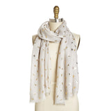 Golden Bee Patterned Scarf