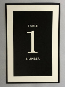Black and White Studio Tented Table Numbers 1-10