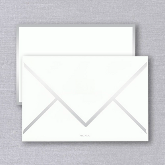 Vera Wang Silver Bordered Card and Envelope
