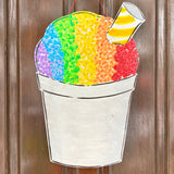 Rainbow Snowball Door Hanger