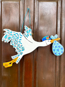 Blue Stork Door Hanger