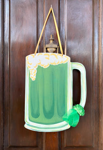 Double Sided St. Patrick's Day Beer Mug Door Hanger
