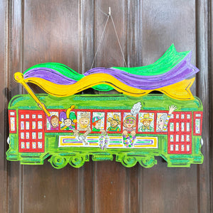 Mardi Gras Streetcar Door Hanger